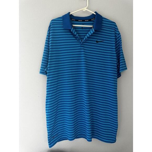 Nike Other - Nike men’s XL Golf Polo Tshirt Dri Fit Blue Stripped preppy